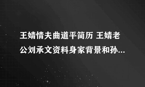 王婧情夫曲道平简历 王婧老公刘承文资料身家背景和孙楠什么关系