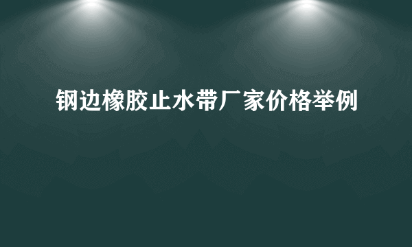 钢边橡胶止水带厂家价格举例