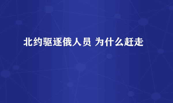 北约驱逐俄人员 为什么赶走