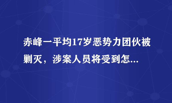 赤峰一平均17岁恶势力团伙被剿灭，涉案人员将受到怎样的惩罚？