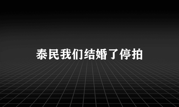 泰民我们结婚了停拍