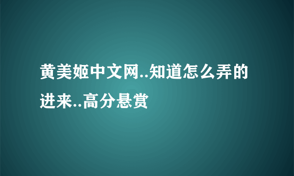 黄美姬中文网..知道怎么弄的进来..高分悬赏