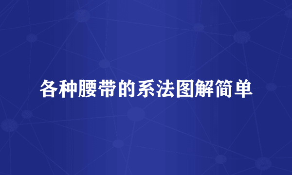 各种腰带的系法图解简单