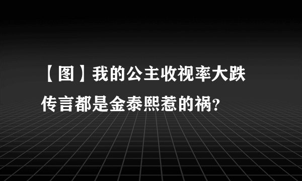 【图】我的公主收视率大跌 传言都是金泰熙惹的祸？