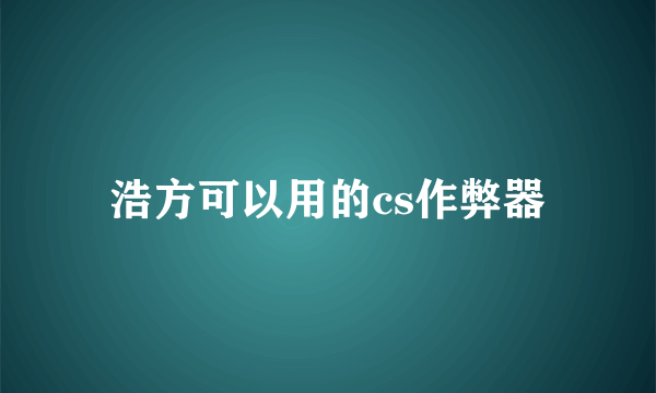 浩方可以用的cs作弊器