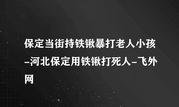 保定当街持铁锹暴打老人小孩-河北保定用铁锹打死人-飞外网