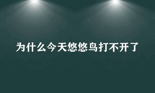 为什么今天悠悠鸟打不开了