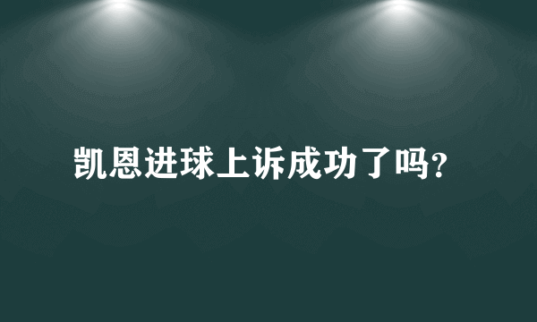 凯恩进球上诉成功了吗？