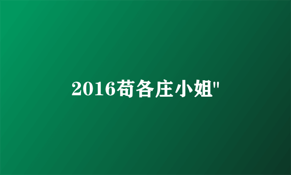 2016苟各庄小姐