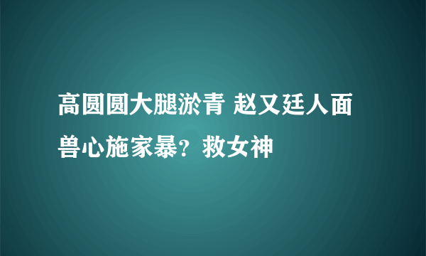 高圆圆大腿淤青 赵又廷人面兽心施家暴？救女神