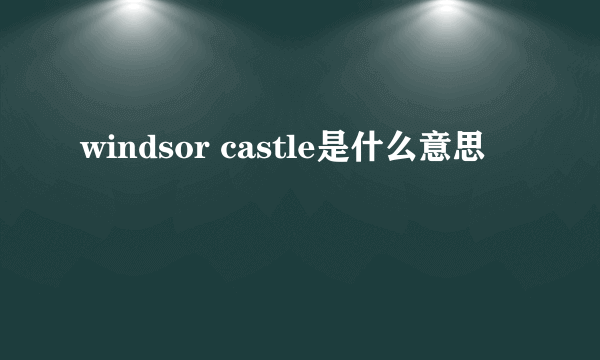 windsor castle是什么意思