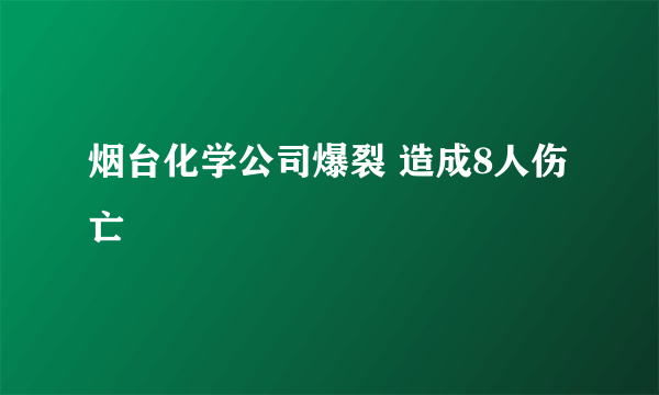 烟台化学公司爆裂 造成8人伤亡