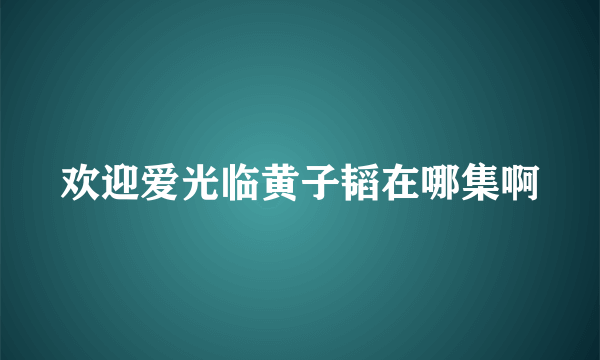 欢迎爱光临黄子韬在哪集啊