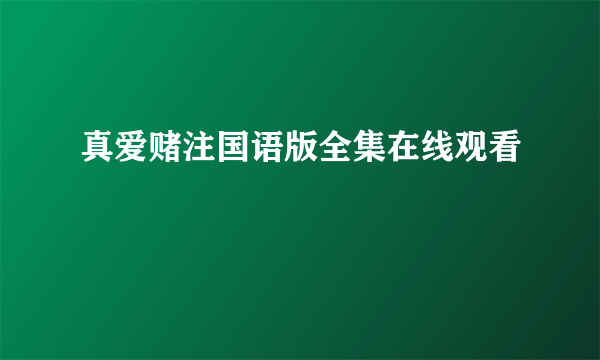 真爱赌注国语版全集在线观看