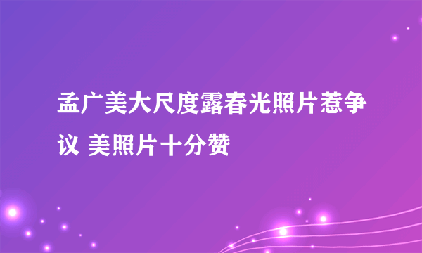 孟广美大尺度露春光照片惹争议 美照片十分赞