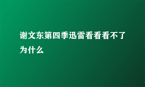 谢文东第四季迅雷看看看不了为什么