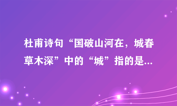 杜甫诗句“国破山河在，城春草木深”中的“城”指的是现今哪座城市？