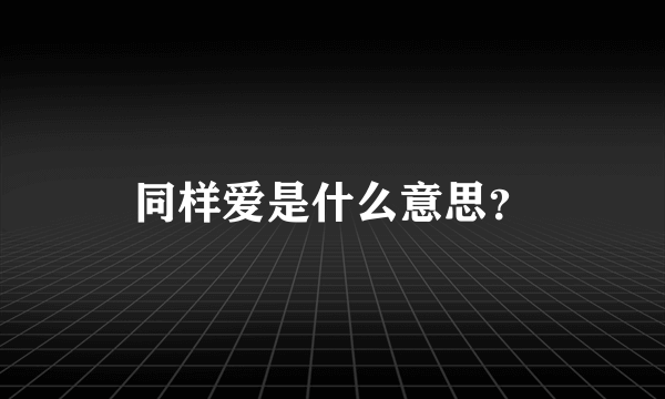 同样爱是什么意思？