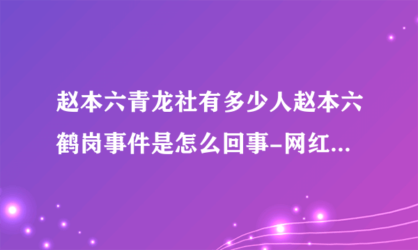 赵本六青龙社有多少人赵本六鹤岗事件是怎么回事-网红-飞外网