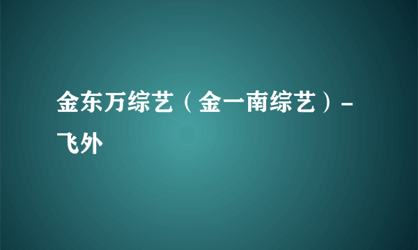 金东万综艺（金一南综艺）-飞外