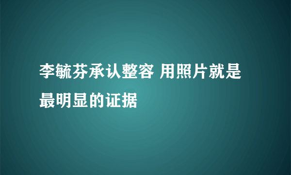 李毓芬承认整容 用照片就是最明显的证据