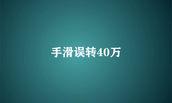 手滑误转40万