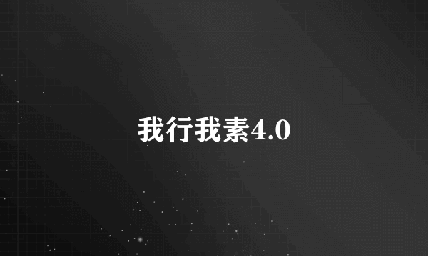 我行我素4.0