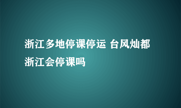 浙江多地停课停运 台风灿都浙江会停课吗