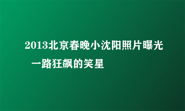 2013北京春晚小沈阳照片曝光  一路狂飙的笑星