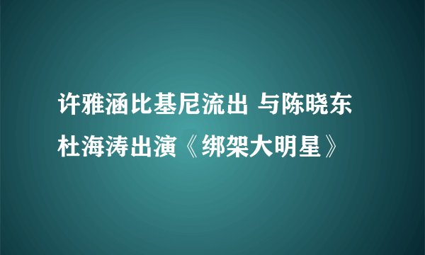 许雅涵比基尼流出 与陈晓东杜海涛出演《绑架大明星》