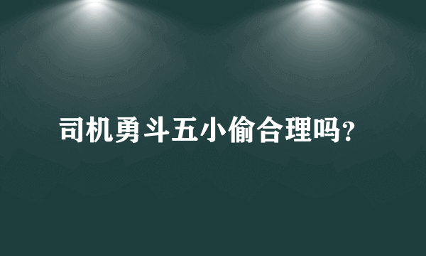 司机勇斗五小偷合理吗？