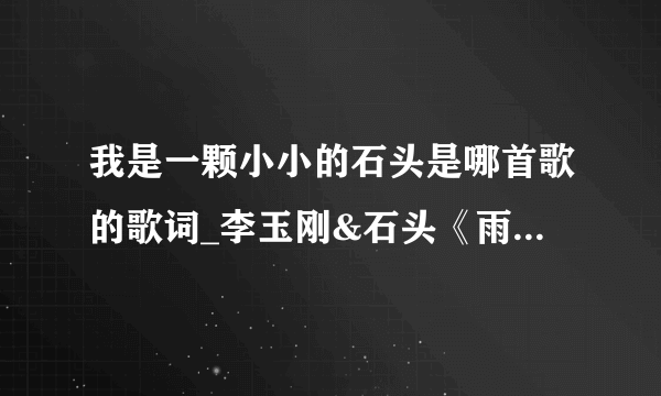 我是一颗小小的石头是哪首歌的歌词_李玉刚&石头《雨花石》歌词