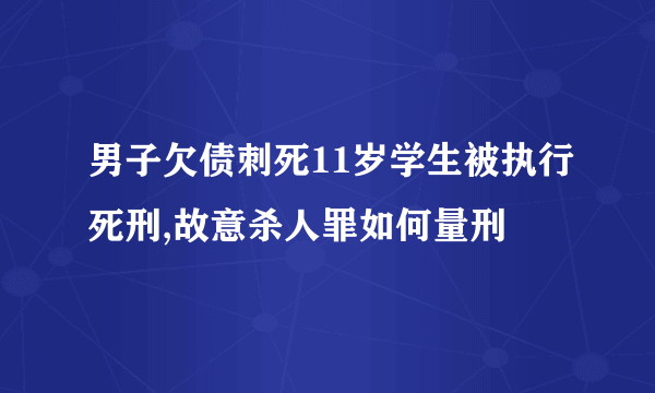 男子欠债刺死11岁学生被执行死刑,故意杀人罪如何量刑