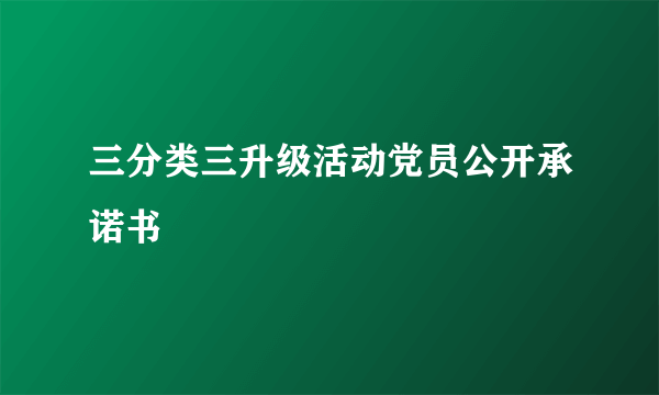 三分类三升级活动党员公开承诺书