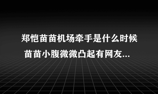 郑恺苗苗机场牵手是什么时候 苗苗小腹微微凸起有网友表示或许已经怀孕5、6个月了