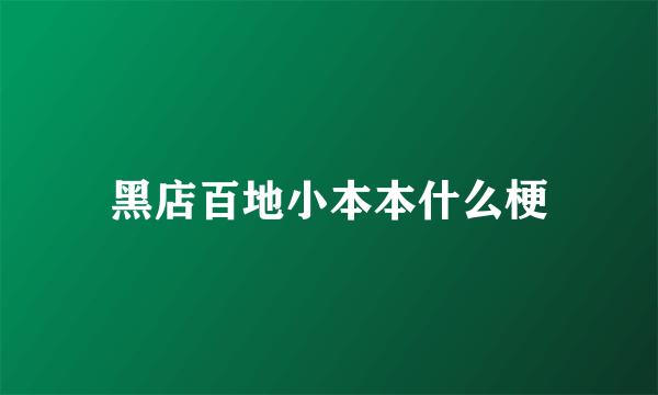 黑店百地小本本什么梗