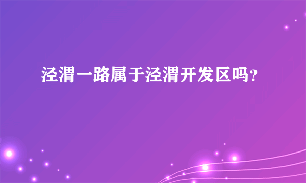 泾渭一路属于泾渭开发区吗？