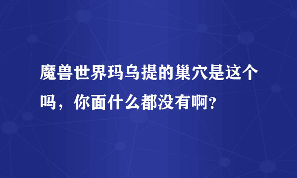 魔兽世界玛乌提的巢穴是这个吗，你面什么都没有啊？