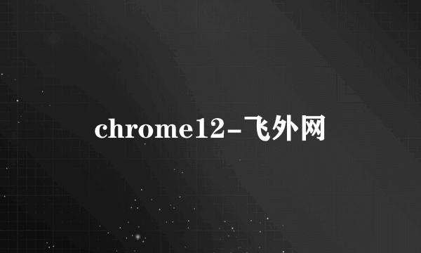 chrome12-飞外网