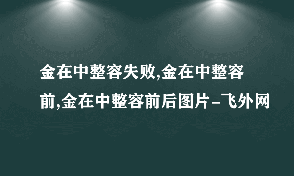 金在中整容失败,金在中整容前,金在中整容前后图片-飞外网