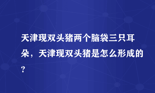 天津现双头猪两个脑袋三只耳朵，天津现双头猪是怎么形成的？