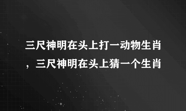 三尺神明在头上打一动物生肖，三尺神明在头上猜一个生肖