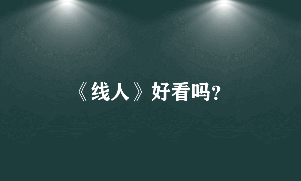 《线人》好看吗？