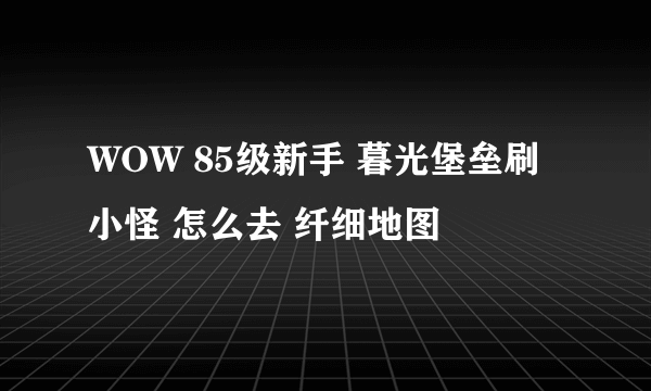 WOW 85级新手 暮光堡垒刷小怪 怎么去 纤细地图