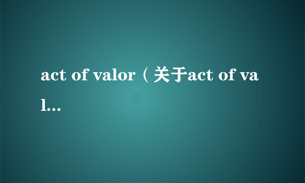 act of valor（关于act of valor的简介）