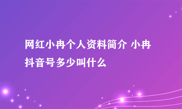 网红小冉个人资料简介 小冉抖音号多少叫什么