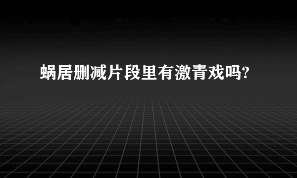 蜗居删减片段里有激青戏吗?