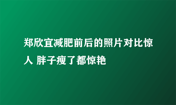 郑欣宜减肥前后的照片对比惊人 胖子瘦了都惊艳