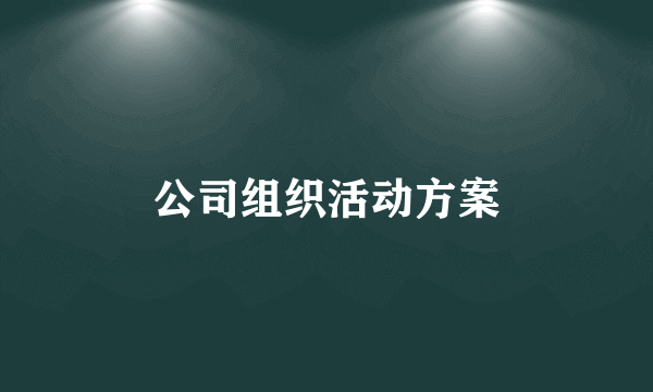 公司组织活动方案