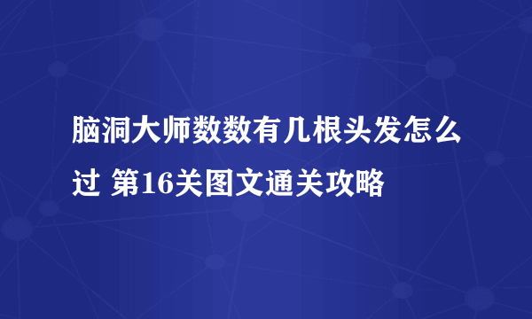 脑洞大师数数有几根头发怎么过 第16关图文通关攻略